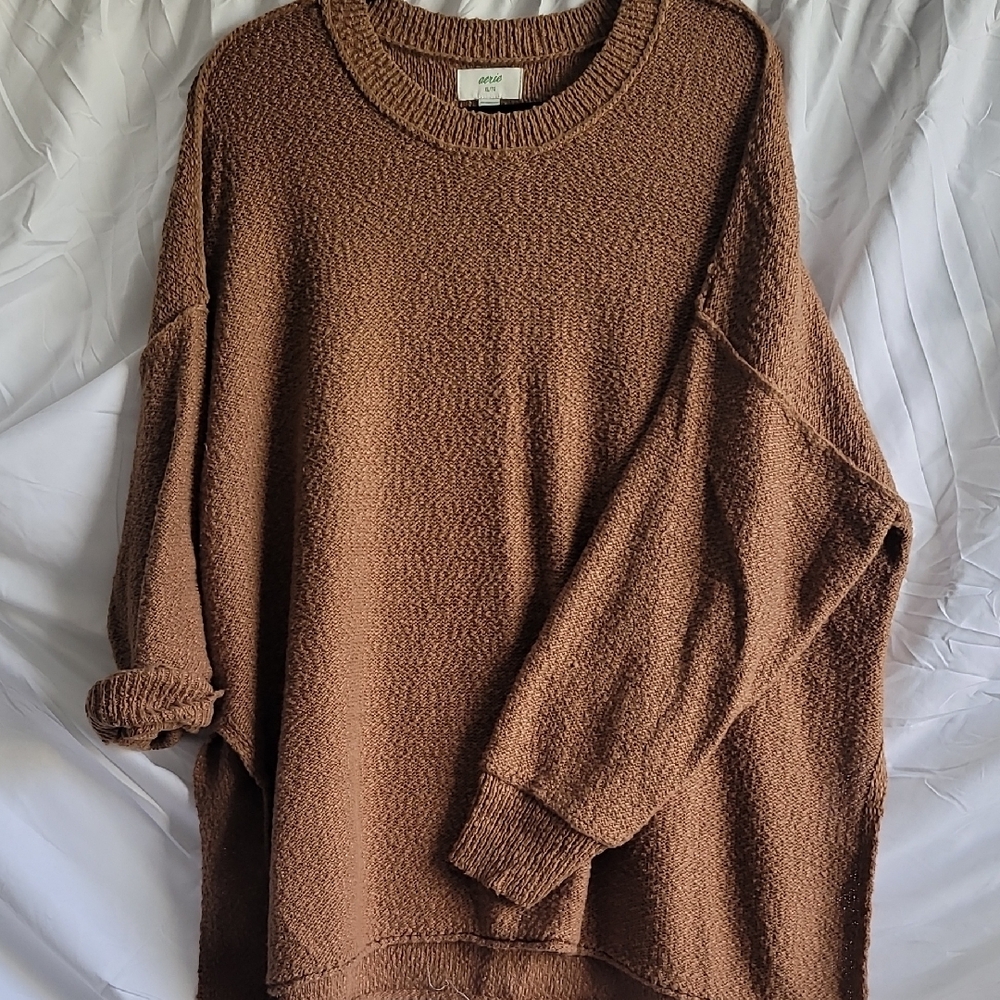 Aerie Warm Brown Knit Pullover